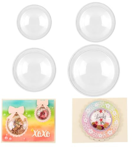 BAOFALI 40 Pack Circle Shaker Domes for Card Making Peel-Away Adhesive Clear Plastic Dimensional Paper Crafting Window Blister Puffy Covers 4 Sizes Diameter