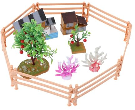 TEHAUX Mini-bauernhaus-Modell Aus Hochwertigem PVC-Material Verarbeitet Leuchtende Farben Bruchsicher DIY-landschafts-Layout-Spielzeug Für Junge Mädchen