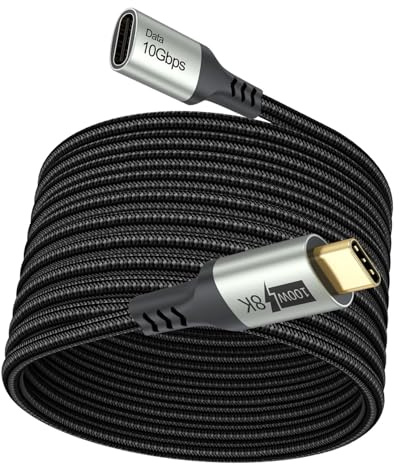 USB C Extension Cable 10FT,Long USBC Male to USB-C Female Cord, Type C Extender Cable Fast Charging 100W/10Gbps/4K@60Hz for VR, MacBook, Mag-safe Extender, Protable Monitor, iPad Pro, iPhone 17-15 PM