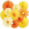 EASY JOY 11Pcs Paper Flower Decorations Orange Yellow Daisy Hanging Paper Fans Daisy Party Decorations Paper Floral Classroom Decorations for Birthday Baby Shower Wall Backdrop