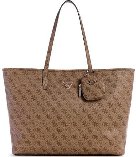 GUESS Power Play Large Tech Tote Latte Logo