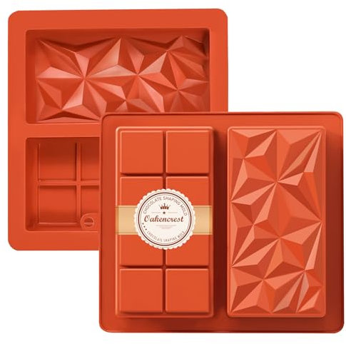 2 Pezzi Stampo per Tavoletta di Cioccolato, Stampi Cioccolatin Extra Profondi, Profondo per Cioccolatini, Chocolate Moulds Silicone Mold, Senza BPA, Facile da Sformattare (Rosso)