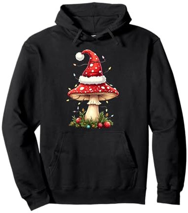 Pilzliebhaber Geschenk Nikolausmütze Pilz Weihnachten Pullover Hoodie