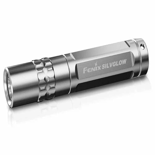 Fenix SILVGLOW Limited Edition Schlüsselanhänger Taschenlampe - 100 Lumen, Edelstahl, 3 Helligkeitsstufen, Wasserdicht IP68 (Natursilber)