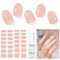 Semi Cured Gel Nail Strips, 28 pcs Gel Nail Stickers Wraps(Nude),Gel Strips Work with Any UV Lamp,Long Lasting Salon Quality,Easy to Apply