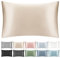 SILKTALE 19 Momme 100% Maulbeerseide Kissenbezug für Haar und Haut mit Reißverschluss, 1Stk Beige 40x80 cm