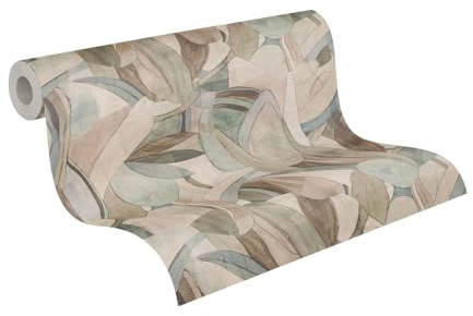 Livingwalls Anna D'Andrea Non-Woven Wallpaper Graphic 10,05 m x 0,53 m - Blue, Brown, Green, Grey - Plain Wallpaper - 782151