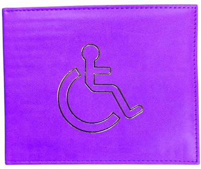 Soft Leather Disabled Badge Holder Wallet Disability Parking Badge Cover Holder by Glamified Disabled Blue Badge Display Holder… (Lilac Purple)