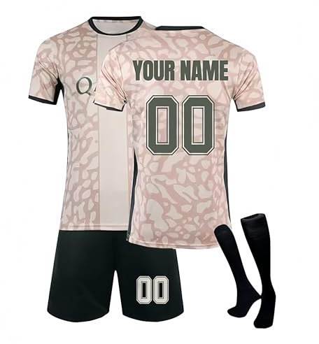 Maillot de Foot personnalisé Maillot Foot Enfant et Adultes Maillots Soccer Jersey Ensemble Football Homme Garçon Vêtement Sport Tshirt Set, Shorts et Chaussette Convient aux Filles et aux garçons