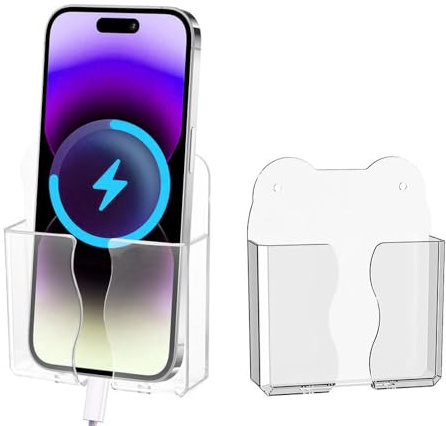 Changyeah Lot de 2 Supports Muraux pour Téléphone Portable | Avec Colle, Boîte de Rangement Multi-usages, Pour Douche, Lit, Table de Chevet