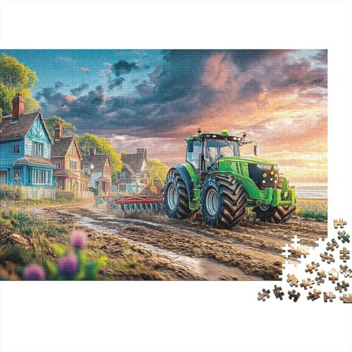 Traktor Pflügefeld 1000 Stücke Hochwertiger Karton Puzzle Jigsaw Puzzle 1000 Teile Für Erwachsene Kinder Ab 12 Jahren Geschenk 70x50cm/1000pcs