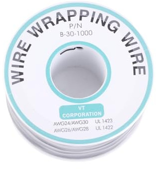 outdoorm Envoltura de Alambre de 0,25 mm Cable de núcleo de un Solo Cable 30 AWG 250 Metros Negro