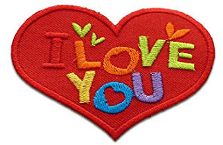 Catch the Patch Heart I Love You Iron-on Patch 5,1 x 7,1 cm for Adults Kids with Detailed Vintage Gift Idea