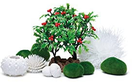 biOrb 55025 Decor Set 15L Winter - Aquariendekoration mit realistischen künstlichen Wasserpflanzen, Wurzeln und Steinen für schönes Aquariendesign - für Süßwasser und Meerwasser