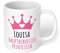 Prinzessin Tasse DEIN NAME - hauptberuflich Prinzessin - Kaffeetasse, Kaffeebecher, das ideale personalisierte Geschenk für Freundin, Tochter (Weiß)