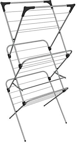 Vileda Sprint 3-Tier Clothes Airer, Indoor Clothes Drying Rack with 15 m Washing Line