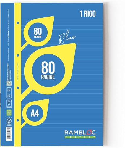 Rambloc Reinforced Reciprocation 4er-Pack A4 5MM mit Rand. (160 Blatt insgesamt) - Maximale Haltbarkeit und Qualität für Ihren gesamten Schreib- und Ablagebedarf.