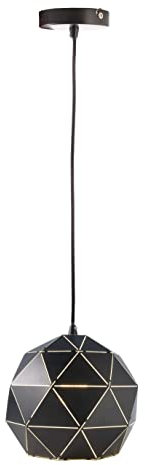 Deko-Light | Pendelleuchte Hängelampe E27 Kugel-Form inkl. 1m Anschlusskabel | Asterope Rund 250 schwarz-matt