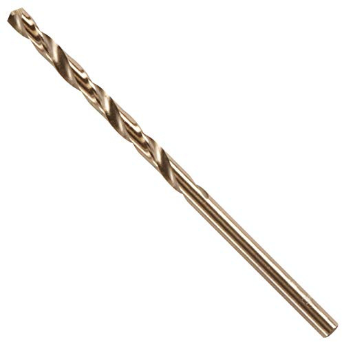 BOSCH CO2136B 1-Piece 9/64 In. x 2-7/8 In. Cobalt M42 Metal Drill Bit with Three-Flat Shank for Drilling Applications in Stainless Steel, Cast Iron, Titanium, Light-Gauge Metal, Aluminum