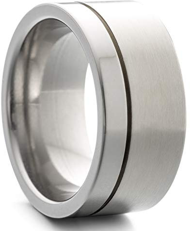 Heideman Ring Damen und Herren Paari aus Edelstahl silber farben matt Damenring für Frauen und Männer als Partnerringe mit Kerbe strichmatt Gr.62 hr7016-4-62