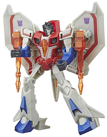 Transformers Bumblebee Cyberverse Adventures Action Attackers Warrior-Klasse Starscream Action-Figur, Starseeker Missile Attacke, 13,5 cm