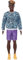 Barbie GHW69 Ken Fashionistas Puppe 153 (Dreadlocks) mit türkisem Pullover im Leopardenmuster