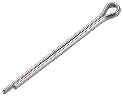 sourcing map 30Stk. Geteilter Splint 3mm x 40mm 304 Edelstahl 2 Zinken Schlüssel Silber