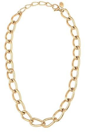 Breil, Join Up Collection, Damenhalskette mit Raffiniertem Design, Glänzender Edelstahl in Gold, mit Ovaler Gliederkette, Praktischer Karabinerverschluss, Verstellbare Länge 42-48 cm, Gold