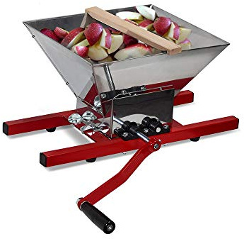 SQUEEZE master Fruit Apple Wine Classic Crusher -7 Litre/1.8Gallon Manual Grinder- Large Stainless Steel-Red