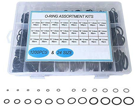 O-Ring 1200 Stück Gummi Dichtung 6mm bis 28mm Dichtungsringe Set Dichtungssatz Nitrilkautschuk NBR Dichtungswerkzeug
