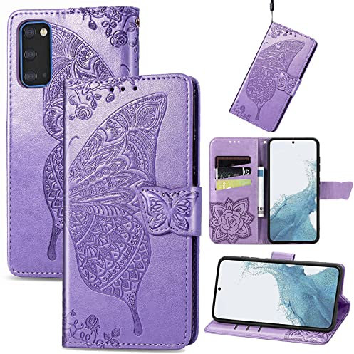 Roar Handyhülle für Samsung Galaxy S20 FE Hülle Samsung S20 FE | Book Case Flip Tasche mit Magnet Kartenfach Standfunktion | Lila Flieder