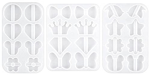 3 Pieces Straw Topper Resin Mold Straw Topper Attachment Silicone Casting Molds for 7.55mm Straw Decoration Diy Crafts Making Supplies