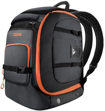 OutdoorMaster Skischuhtasche, 65 l, wasserdicht, Ski- und Snowboardstiefel, Schulterpolster, Ski-Rucksack für Helme, Brillen, Herren und Damen