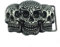 Herren Punk Schädel Gürtelschnalle Antik Silber 3D Schädel Kopf Gothic Geist Kopf Vatertag Weihnachten Geschenk für Männer Frauen, 3