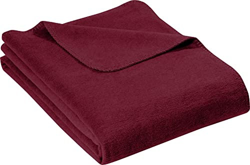 Erwin Müller Wohndecke Brescia Uni Bordeaux Größe 100x150 cm - schmuseweicher Flor, mollig warm und temperaturausgleichend