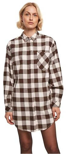 Urban Classics Damen Ladies Oversized Check Flannel Shirt Dress