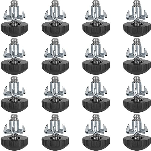 Anwenk M8 Leveling Feet Stainless Steel Screw-in Furniture Leg Leveler 8mm Adjustable Table Chair Glide Levelers for Outdoor Indoor Patio Furniture -16 Pack