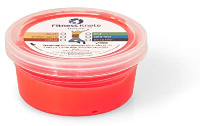 Fitness Knete Deluxe COLOR | 85g Dosen | Stärkenauswahl | Fingertrainer | Handtrainer (rot = mittel)