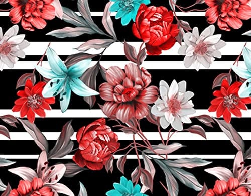 HEKO PANELS Stoff Oxford Wasserdichte Meterware CanvasPolyester Stoff Zum Nähen Nähstoffe Möbelstoffe Dekostoffe Handwerken Wasserabweisend Blickdicht Blumen Bunt Schwarz 100 x 155 cm