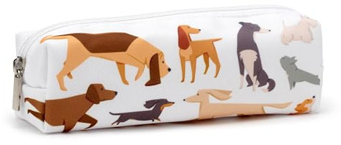 Puckator Barks Dog Canvas Pencil Case - School Equipment Stuff - Pencil Cases - Large Capacity Preppy Pencil Case - Zipper Pouch - Office Essentials - Pencils Case Cute - Pencilcase - Pen Case