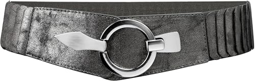 Caspar GU300 Damen elastischer breiter Stretch Taillengürtel