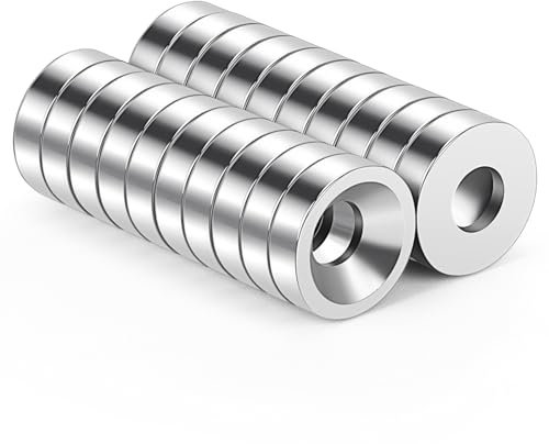 Wukong Mini Magnets - 8mm x 3mm Strong Disc Magnets with Hole, 20 Pieces for Fridge, Whiteboard, Noticeboard, Office Crafts