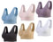 Lemef Damen Seamless Sport BH mit Merfarben Wohlfühl-BH, 6 Pack Weiß,schwarz,hautfarben,Hellrosa,hellblau,hell Lila, XL