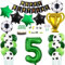 Daimay Fußball Luftballon 5 Jahre Geburtstag Deko Fussball Party Geburtstagsfeier Ballon Zubehör Set Grün Fußball Thema Party Happy Birthday Banner Fussball Tortendeko für Kinder Jungen Fußballfans