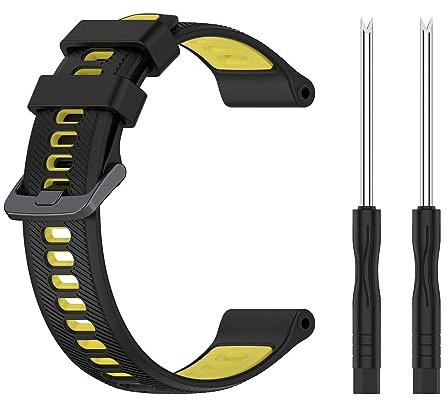 honecumi Cinturino per Garmin Forerunner 965 955 745/Descent G1, per uomo e donna, 22 mm, morbido silicone, sportivo, classico, regolabile, colorato di ricambio, Silicone, Senza Gemstone