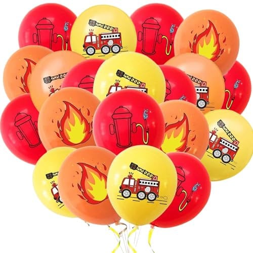 Feuerwehr Luftballons, 36 Stück 12 Zoll Feuerwehr Geburtstag Feuerwehrauto Ballons Rot Orange gelb rot Feuerwehrauto Thema Kindergeburtstag Für Feuerwehr Deko Feuerwehr Deko Kindergeburtstag Ballon