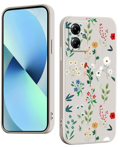 YUXING Coque pour Motorola Moto G14 Silicone Antichoc Antidérapant, Étui Protection à Motifs Mignon Durable Souple Mince Intégrale Protection Housse (Floral,White)