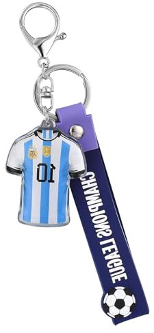 Yuqilin Maillot Argentine Porte Clé, Coupe du Monde Porte Cles, Fans de Football Porte Clef, Star du Football Porte clé Foot, pour Hommes et Femmes Cadeau pour Fan de Foot