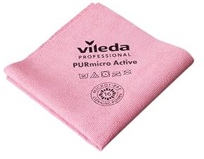 cubex professional Paños multiusos Purmicro Active de microfibra con revestimiento de PUR 38 x 35 cm para una limpieza 100% segura y eficaz (Purmicro Active rojo, 10 paños)