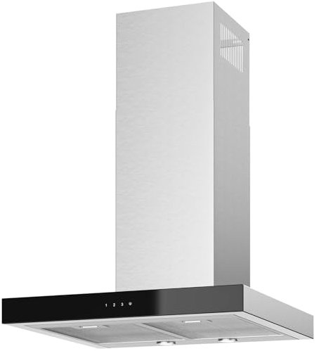Oranier Wandhaube 60 cm Edelstahl SIRIA60E1 - breite Umluft Dunstabzugshaube mit Glasfront - Abzugshaube mit 3 Leistungsstufen - weiße LED Anzeigen